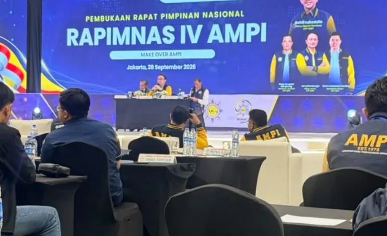 Rapat Pimpinan Nasional (Rapimnas) Dewan Pimpinan Pusat Angkatan Muda Pembaharuan Indonesia (DPP AMPI) di Grand Puri Ballroom, Hotel Grand Sahid Jaya, Jakarta, resmi ditutup pada Senin (28/9/2026).