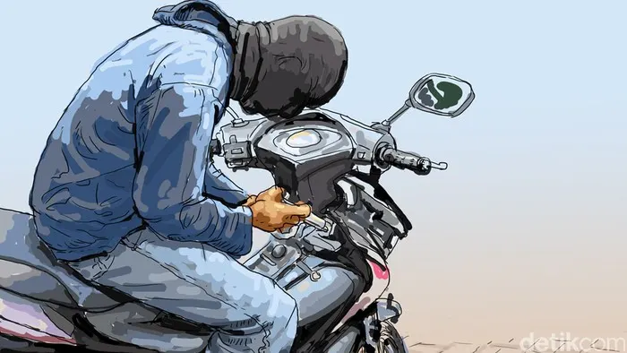 Maling Motor di Bogor Dibekuk Polisi, Senjata Airsoft Gun dan Kunci T Turut Disita