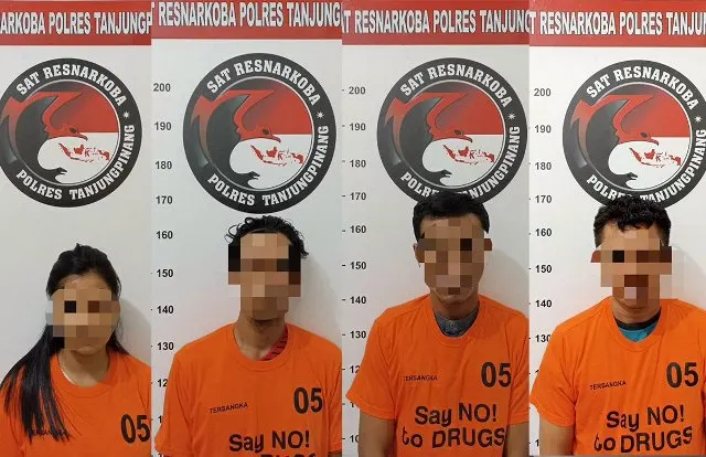 Empat tersangka pemilik sabu yang diringkus polisi di Tanjungpinang