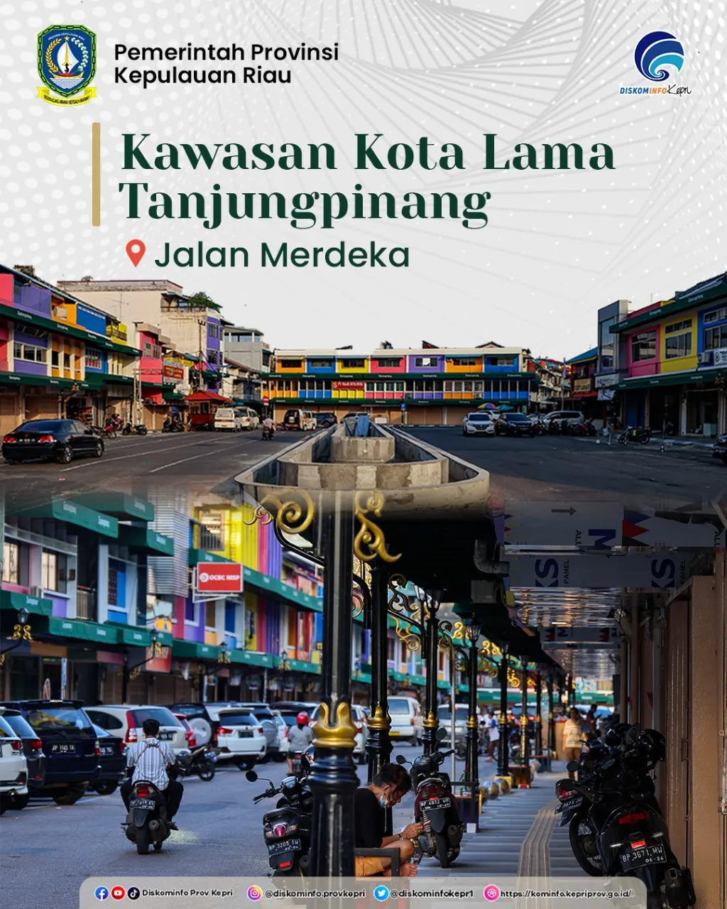 Kawasan Jalan Merdeka, Kota Lama Tanjungpinang, Provinsi Kepulauan Riau.