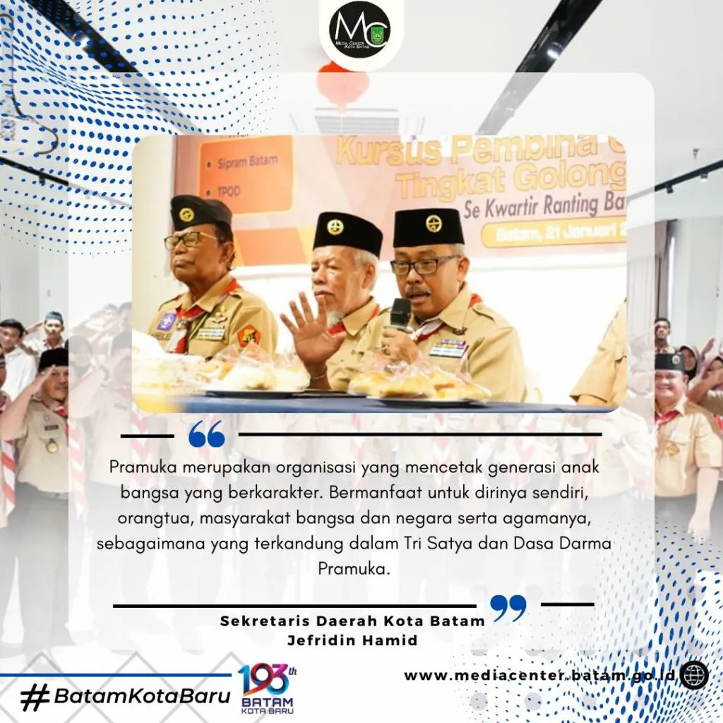 Buka Kursus Pembina Gugus Depan, Jefridin: Pramuka Cetak Generasi Bangsa yang Berkarakter dan bermanfaat untuk Masyarakat