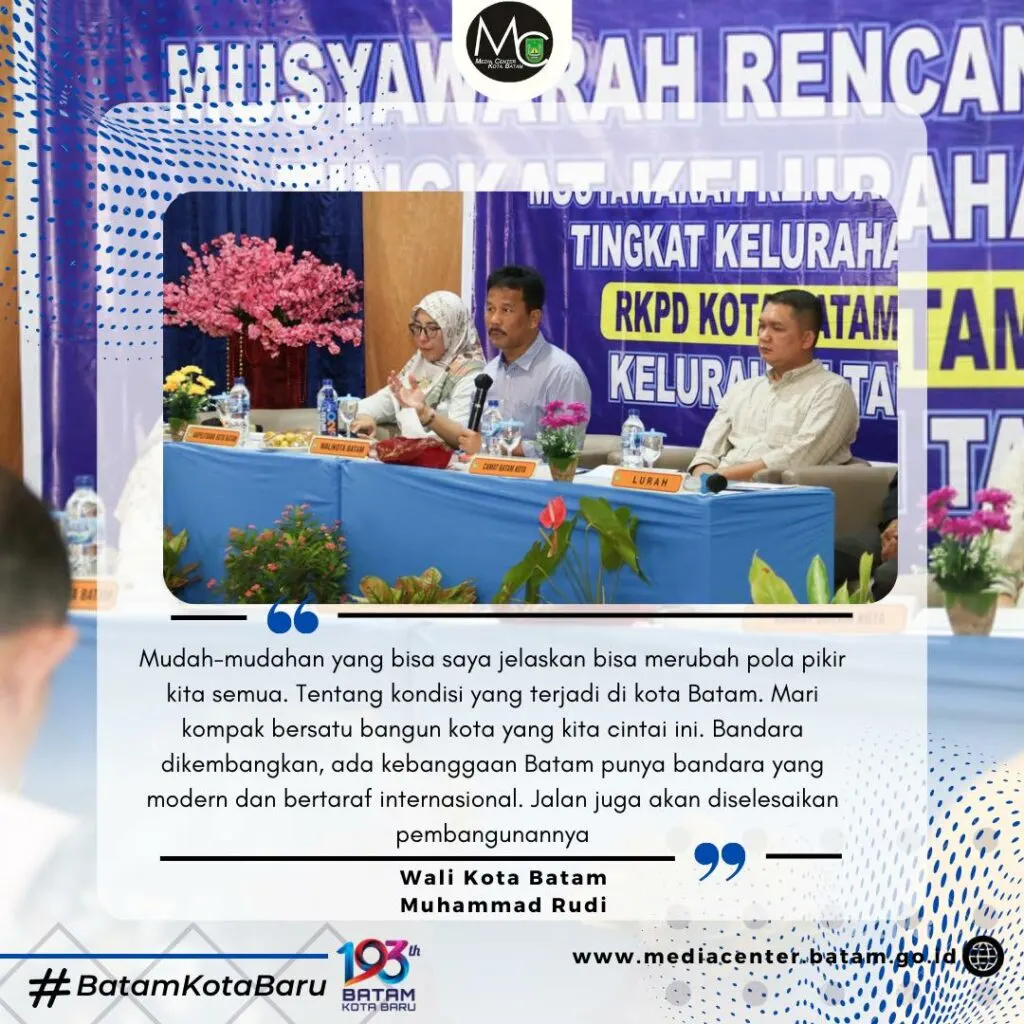 Rudi Dorong Masyarakat Terus Berpikir Maju Wujudkan Batam yang Modern