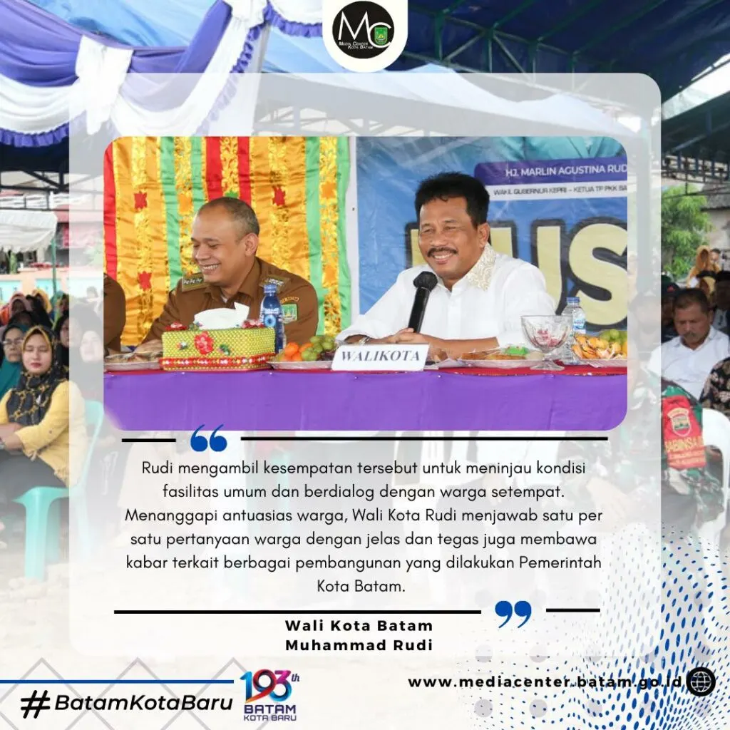 Musrenbang di Marina Green Tanjung Uncang, Walikota Rudi Bawa Kabar Gembira