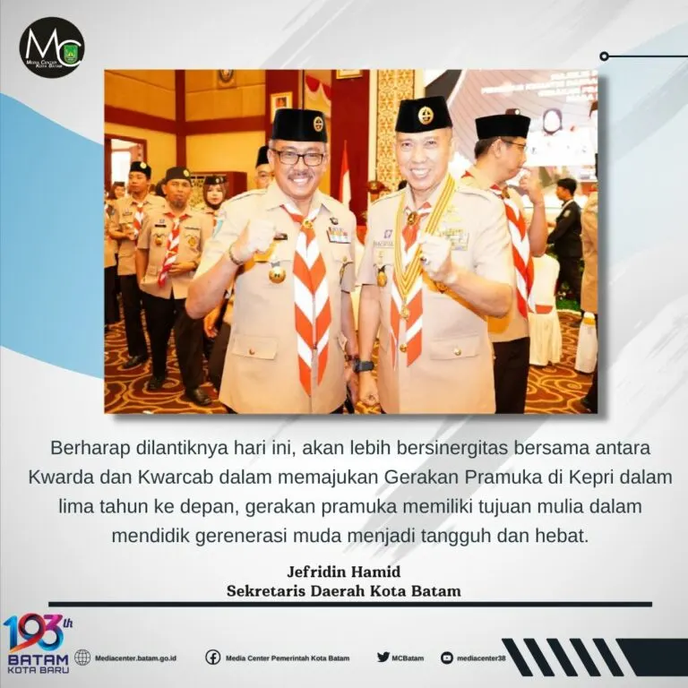 Jefridin Pastikan Gerakan Pramuka Kwarcab Batam Komitmen Bersinergi dengan Kwarda Kepri