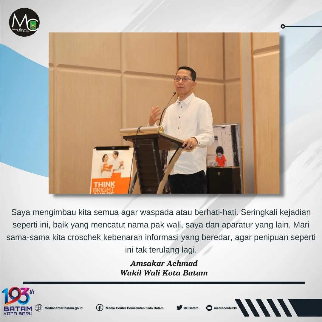Penipuan Mencatut Nama Pejabat Publik Marak Terjadi, Masyarakat Batam Diimbau Waspada