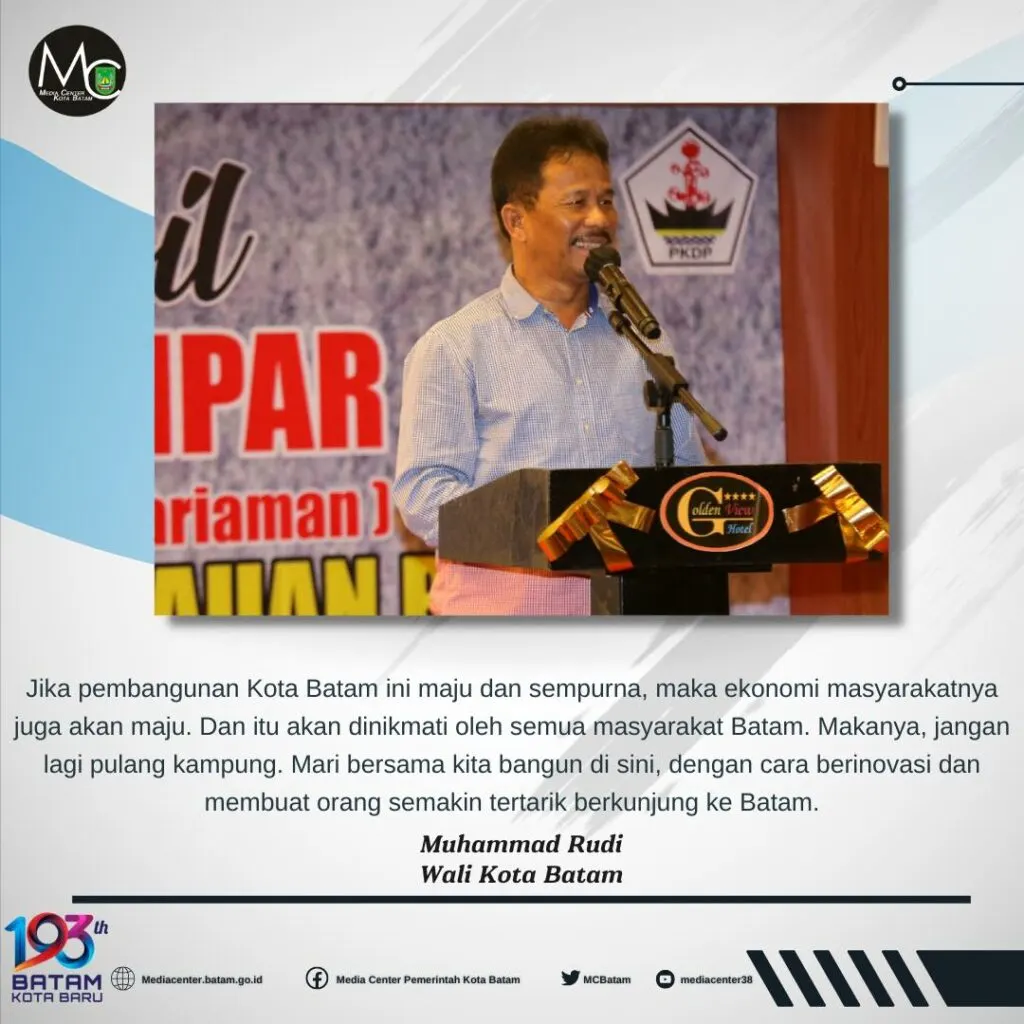 Hadiri Muswil Gempar Kepri, Walikota Rudi Ajak Pemuda Asal Pariaman Berinovasi Membangun Batam