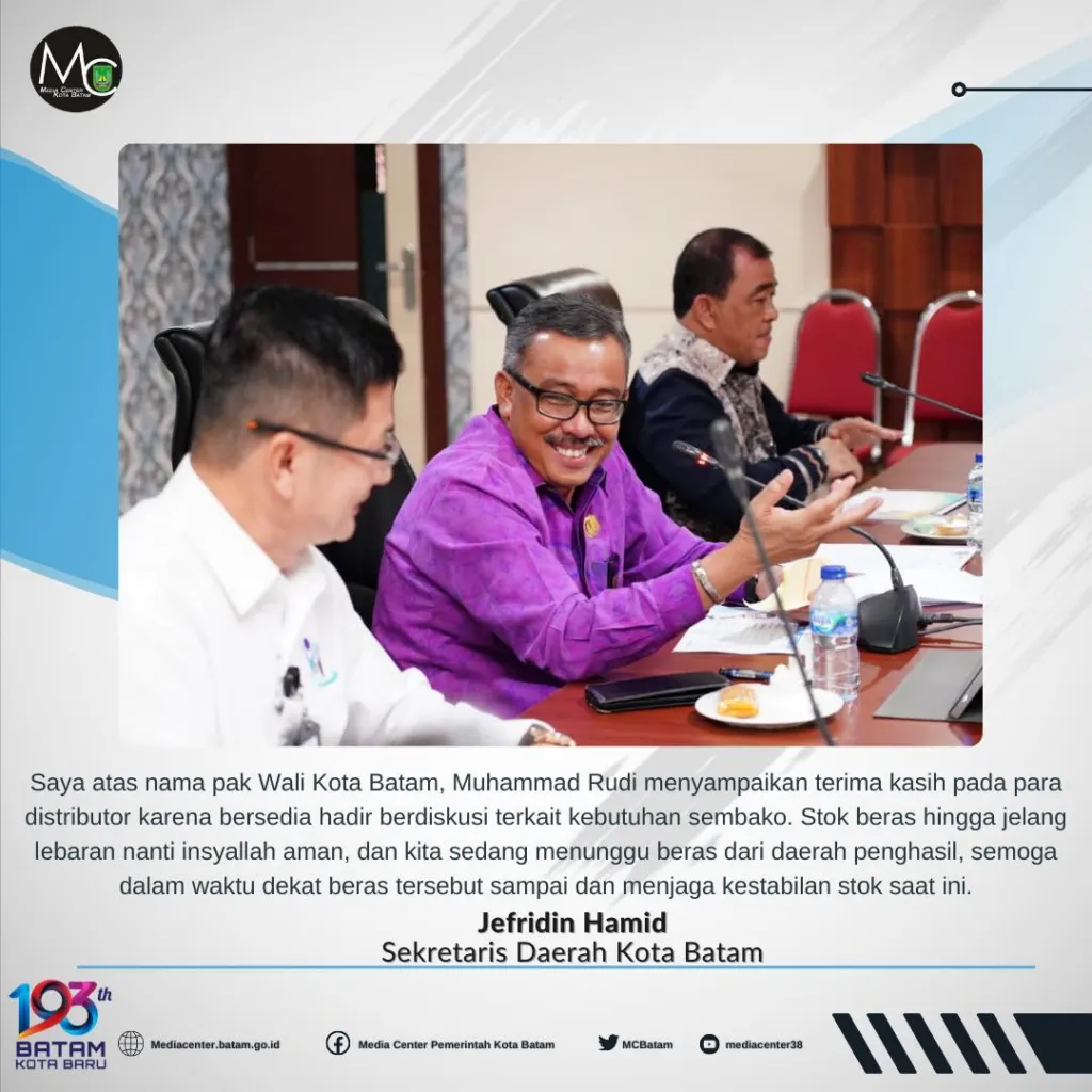Pemko Batam Bersama Asosiasi Distributor Kota Batam, Kolaborasi Jaga Kestabilan Harga dan Keterseidaan Stok Bahan Pokok