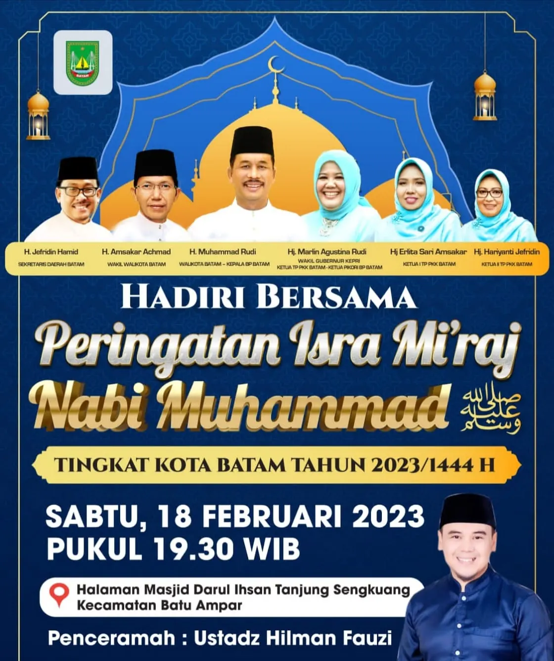Peringatan Isra Mikraj Tingkat Kota Batam, Pemko Hadirkan Ustaz Hilman Fauzi