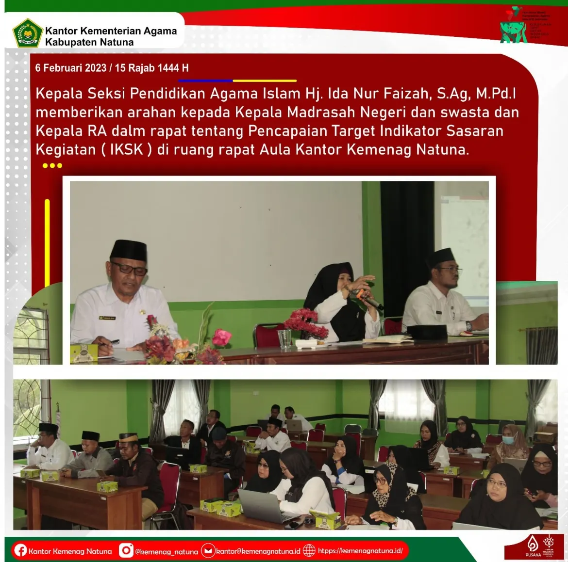 Kasi Pendis Kemenag Natuna Pimpin Rapat Koordinasi Bersama Madrasah dan RA