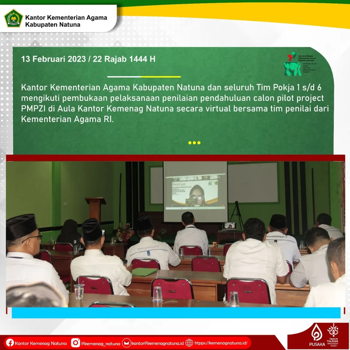 TIM ZI Kemenag Natuna Ikuti Penilaian dari Tim Penilai Internal