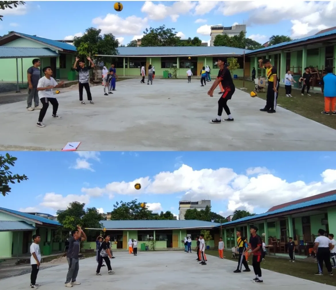 Menjelang Turnamen, Tim Voli Pelajar MTsN Tanjungpinang Latihan Persiapan Akhir