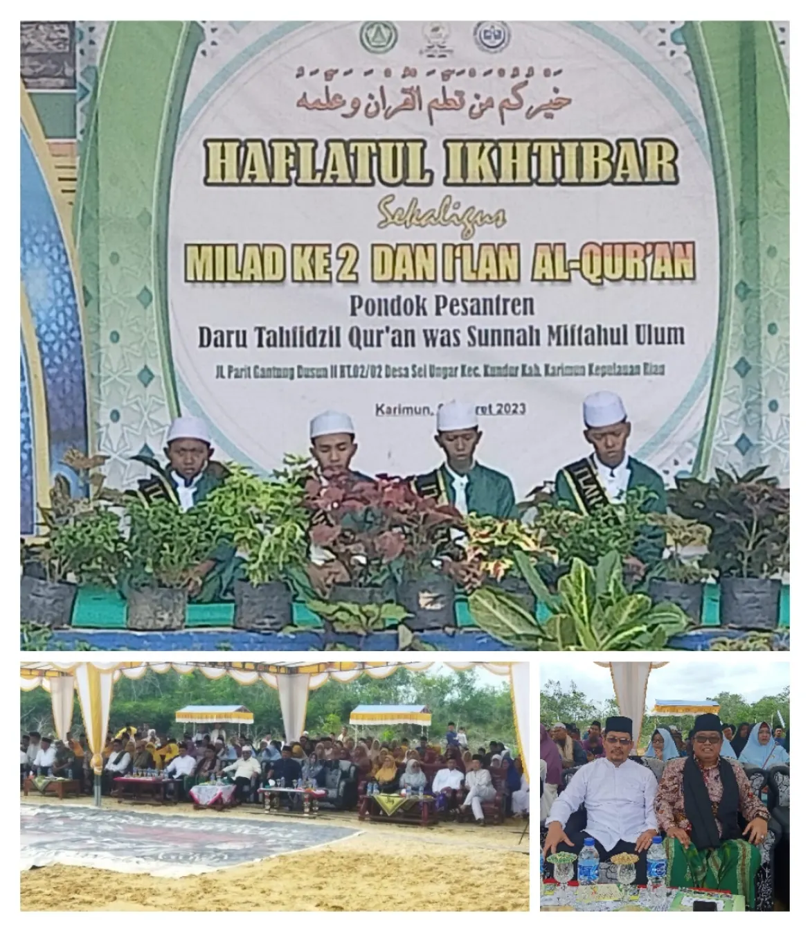 Kankemenag Karimun Hadiri Haflatul Ikhtibar serta Milad Ke-2 dan I’lan Al-Quran Ponpes Darut Tauhid Quran Was Sunnah Miftahul Ulum