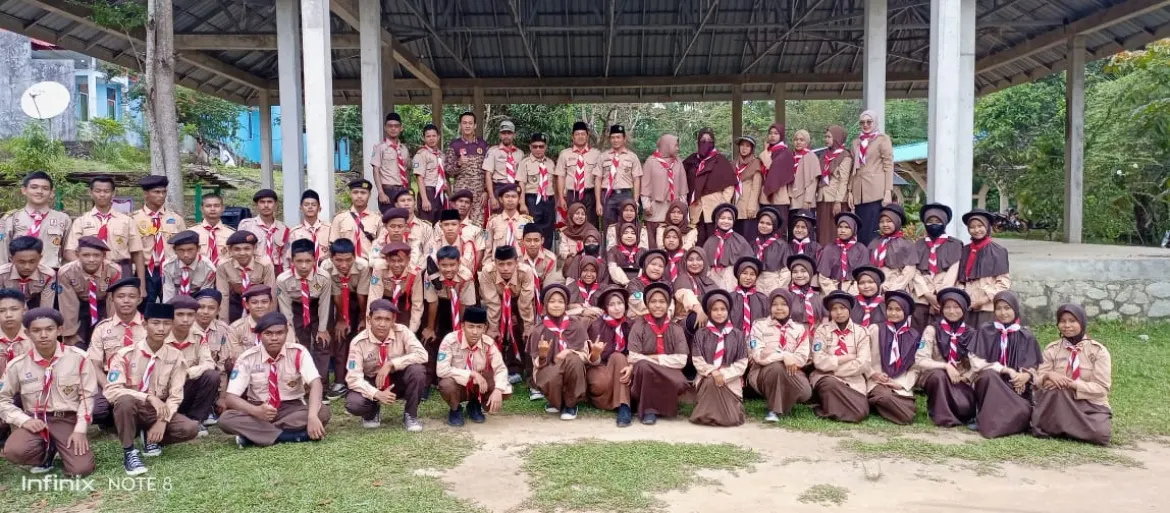 Pangkalan MTs Nurul Huda adakan PERJUSAMI Sekaligus Pelantikan Penggalang Ramu, Rakit dan Terap