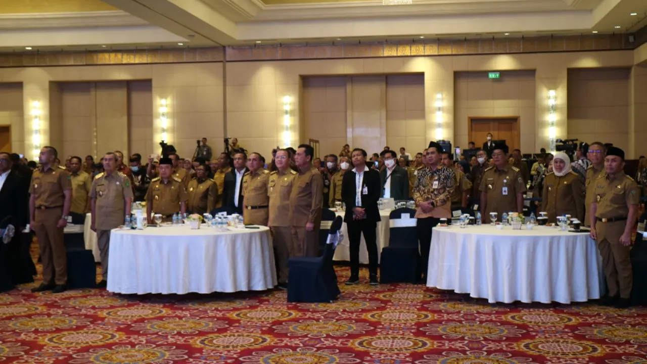 Rapat Koordinasi Pimpinan Kementerian/Lembaga Program Pemberantasan Korupsi Pemerintah Daerah dan Peluncuran Indikator Monitoring Center for Prevention (MCP) Tahun 2023 di Hotel Ritz-Carlton, Jakarta.
