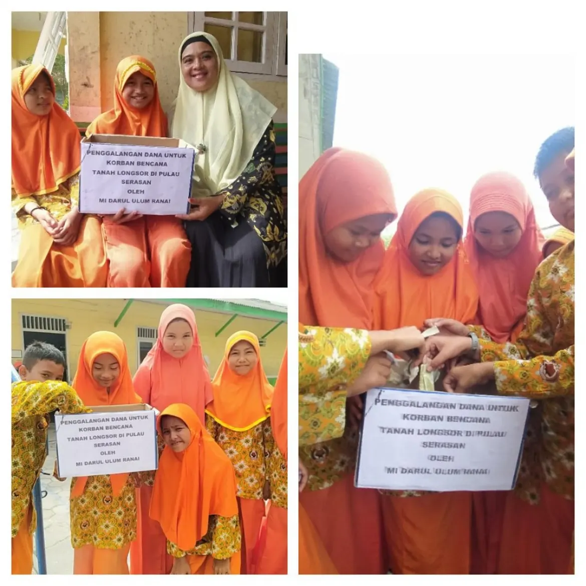 Peduli Bencana Alam di Serasan, Siswa/i MI Darul Ulum Lakukan Penggalangan Dana
