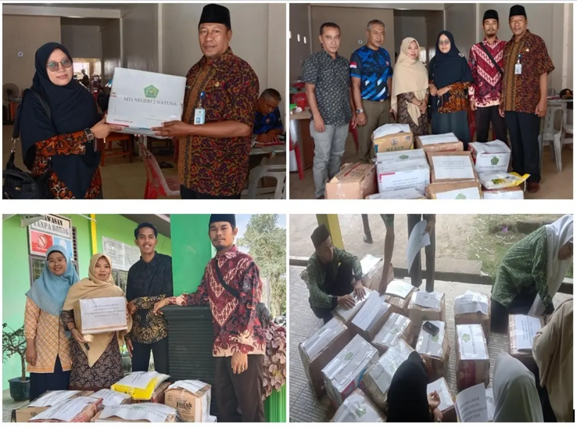MTsN 2 Natuna Salurkan Bantuan Korba Tanah Longsor di Pulau Serasan