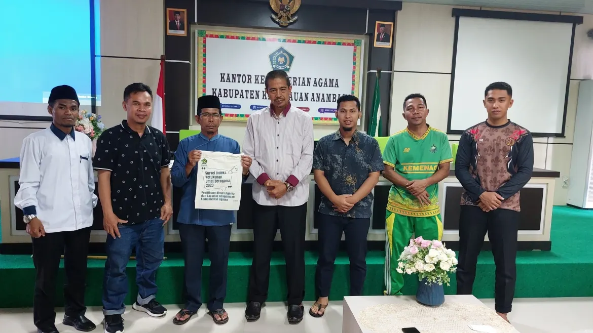 Sambutan Kakankemenag Anambas Saat Sosialisasi Survei Nasional Indek Kerukunan Umat Beragama