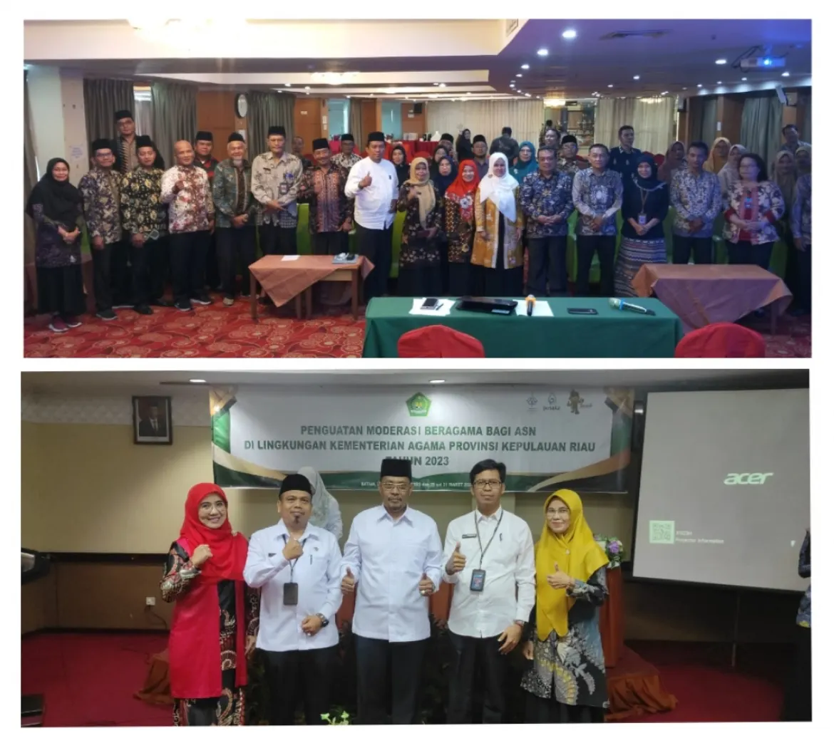 Kamad dan Ka. TU MTsN Karimun Mengikuti Penguatan Moderasi Beragama Bagi ASN di Lingkungan Kanwil Kemenag Provinsi Kepri