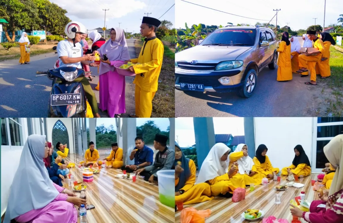 ROHIS dan OSIS MAS Ummul Quro KUBA melakukan bagi-bagi Takjil gratis menjelang berbuka pada bulan suci Ramadhan 1444 H