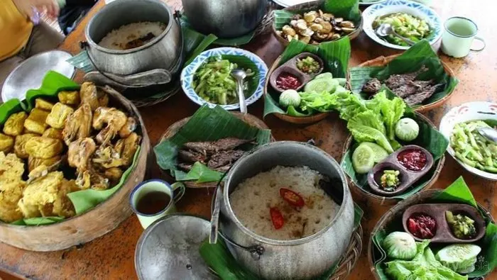 Ilustrasi makanan khas Sunda