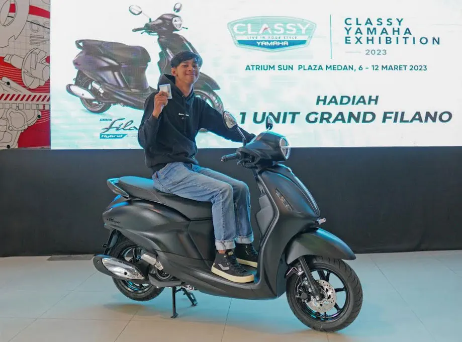 Produk-produk Classy Yamaha yang meliputi Yamaha Fazzio Hybrid-Connected dan Yamaha Grand Filano Hybrid-Connected dipamerkan di Classy Yamaha Exhibition di Grandmall batam, pada akhir pekan bulan mei mendatang.