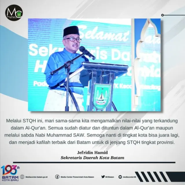 Kelurahan Tembesi Juara Umum STQH IX Sagulung, Jefridin Ajak Masyarakat Amalkan Nilai-nilai dalam Al-Qur’an