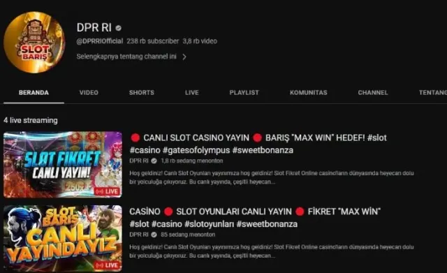 Waduh, Channel Youtube DPR RI Diretas? Ada Video Tampilkan Streaming Judi Online